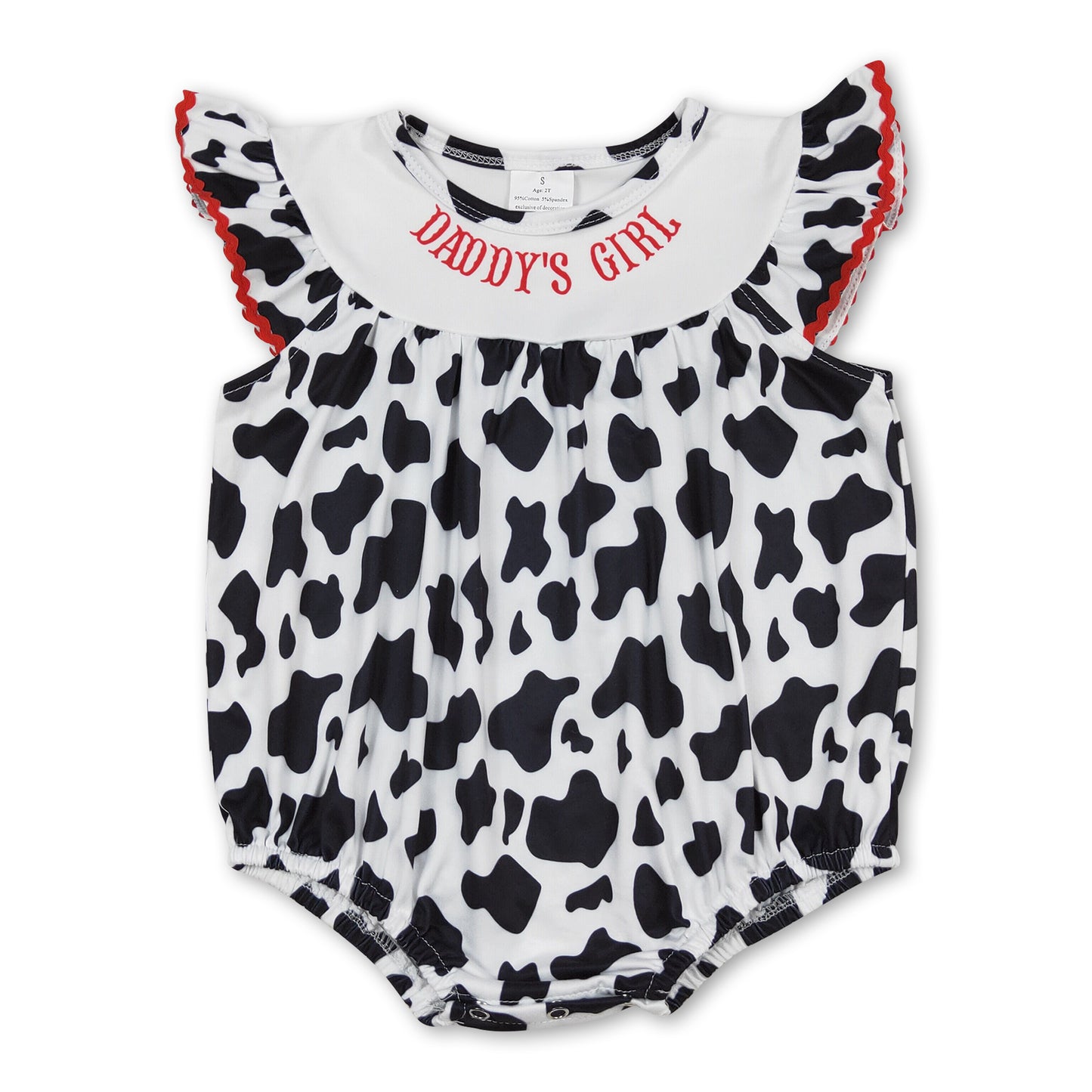 Daddy's girl cow print baby girls father's day romper