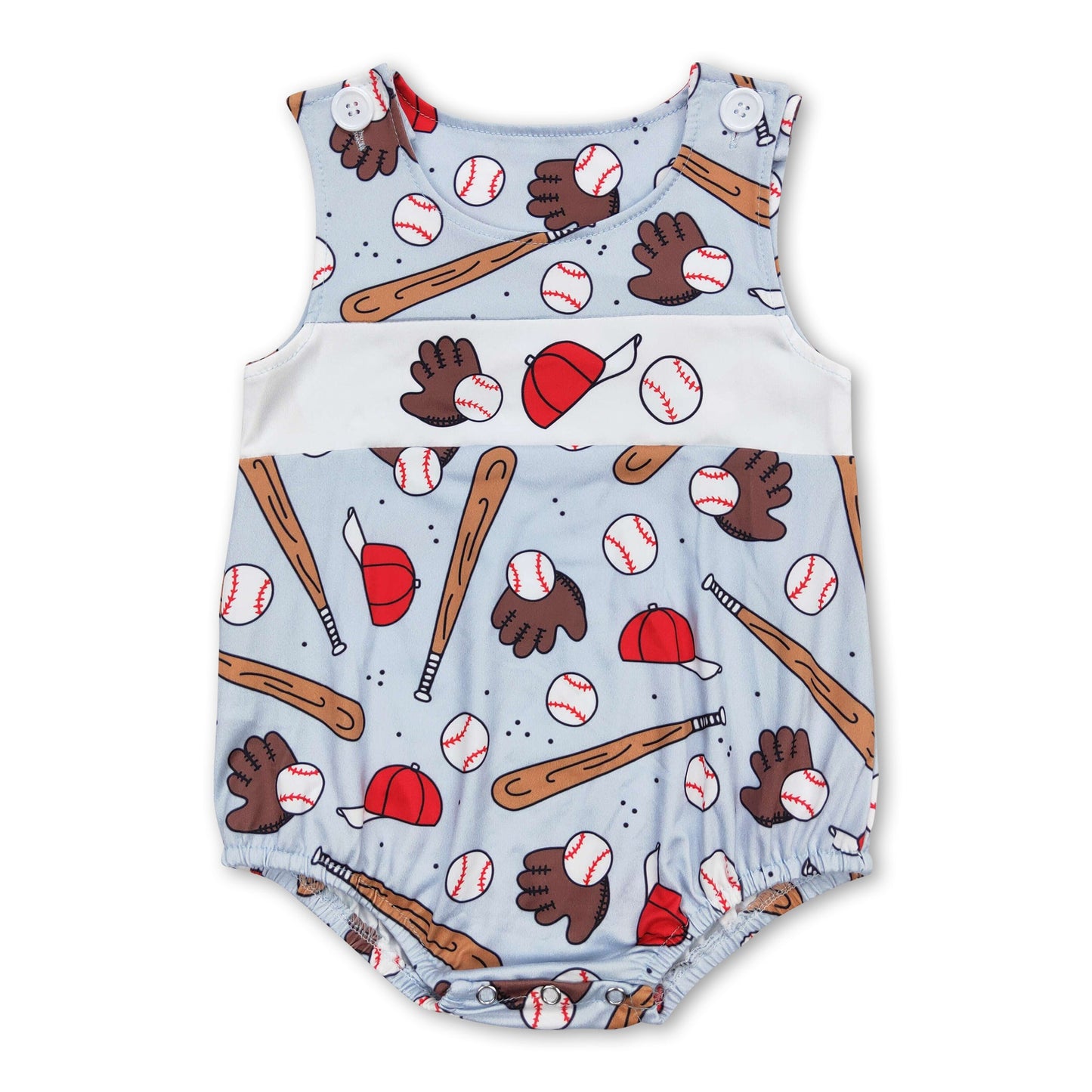 Sleeveless baseball baby boys summer romper