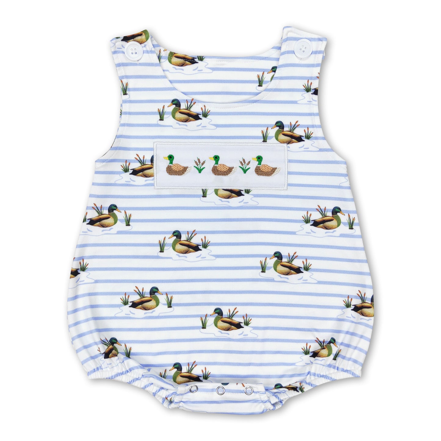 Sleeveless stripe duck baby boy summer romper ship from US