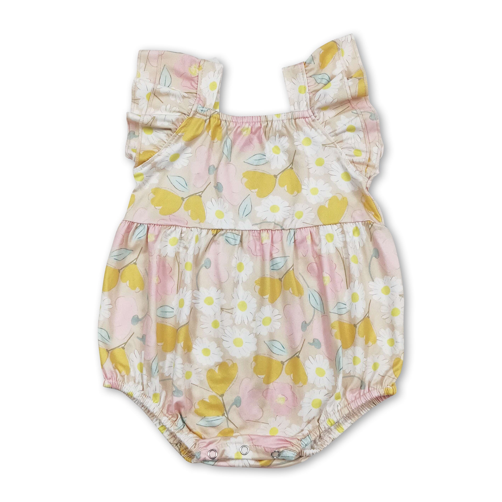 Sunny Blossom Flutter Romper-Yellow main image 0