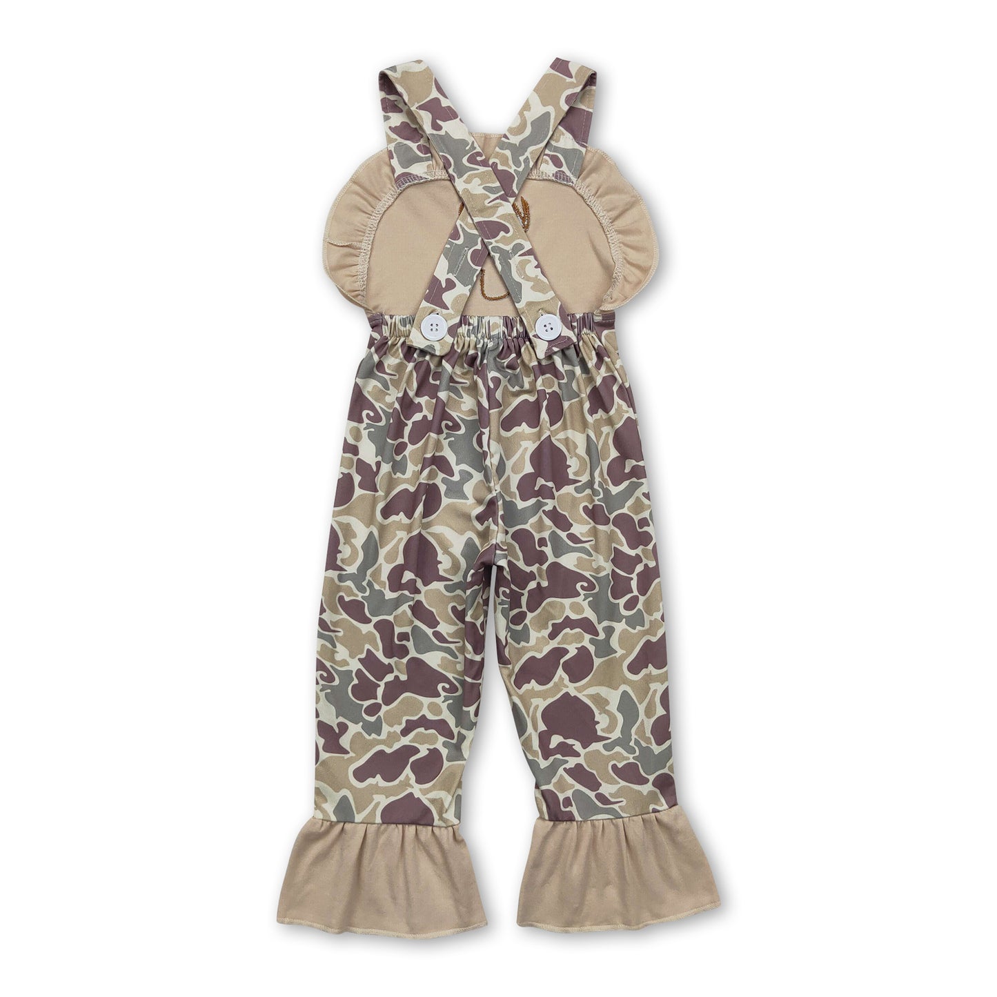 Straps deer pocket camo kids girls overalls ship from US