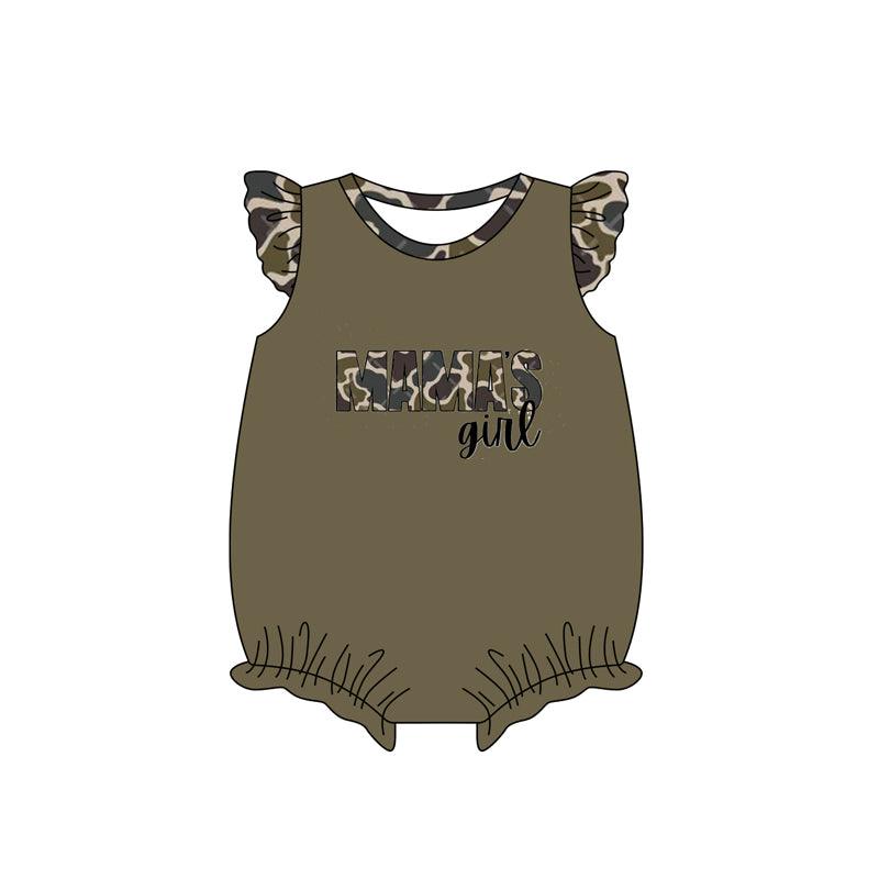 Camo flutter sleeves mama's girl baby romper