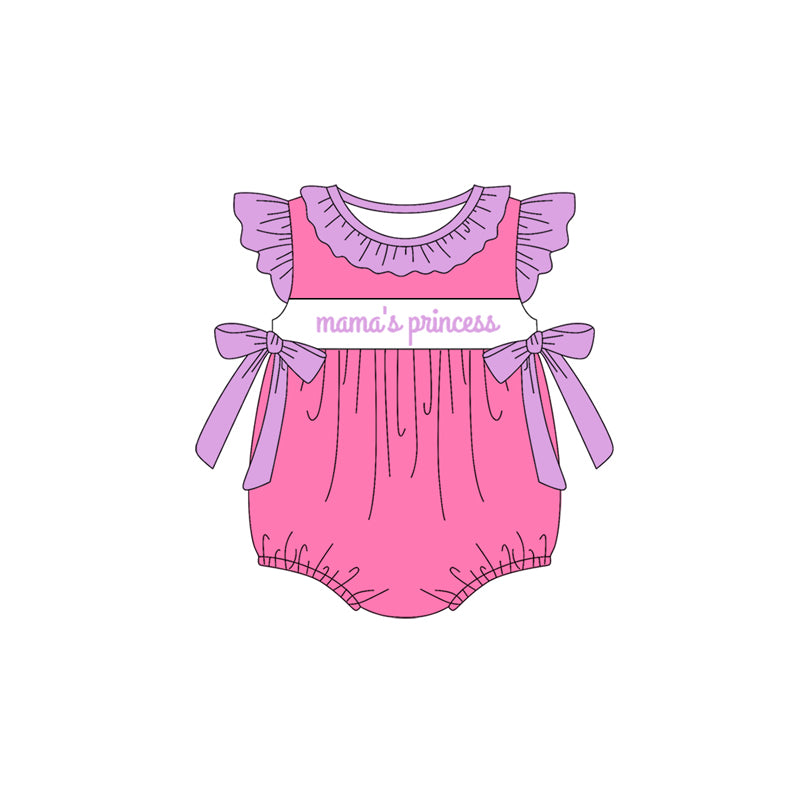 Lavender flutter sleeves mama's princess baby girls romper