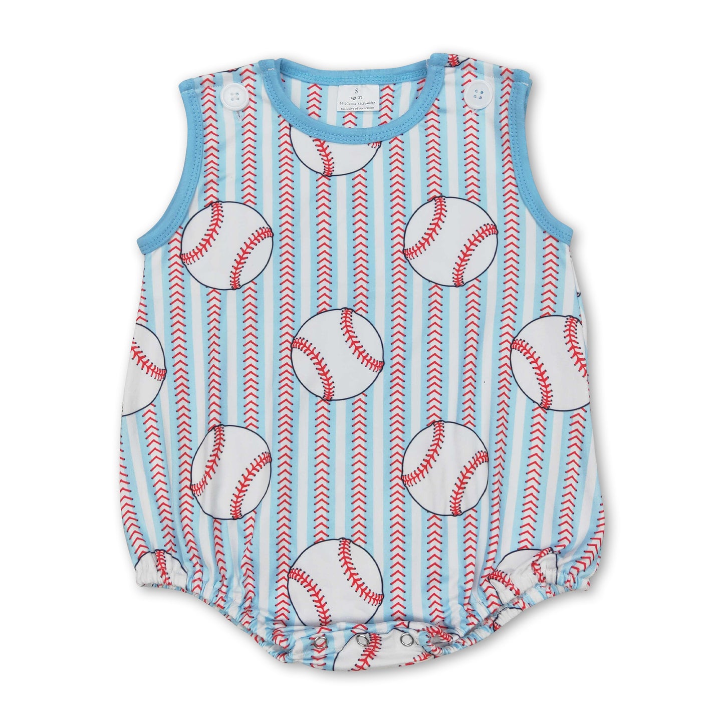 Sleeveless baseball baby boys summer romper