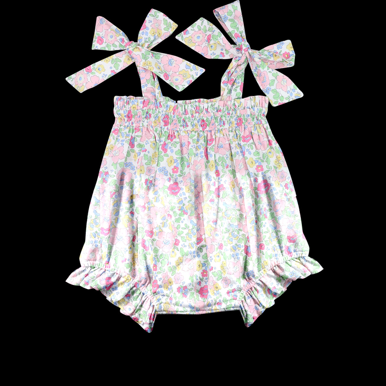 Floral straps baby girls summer romper