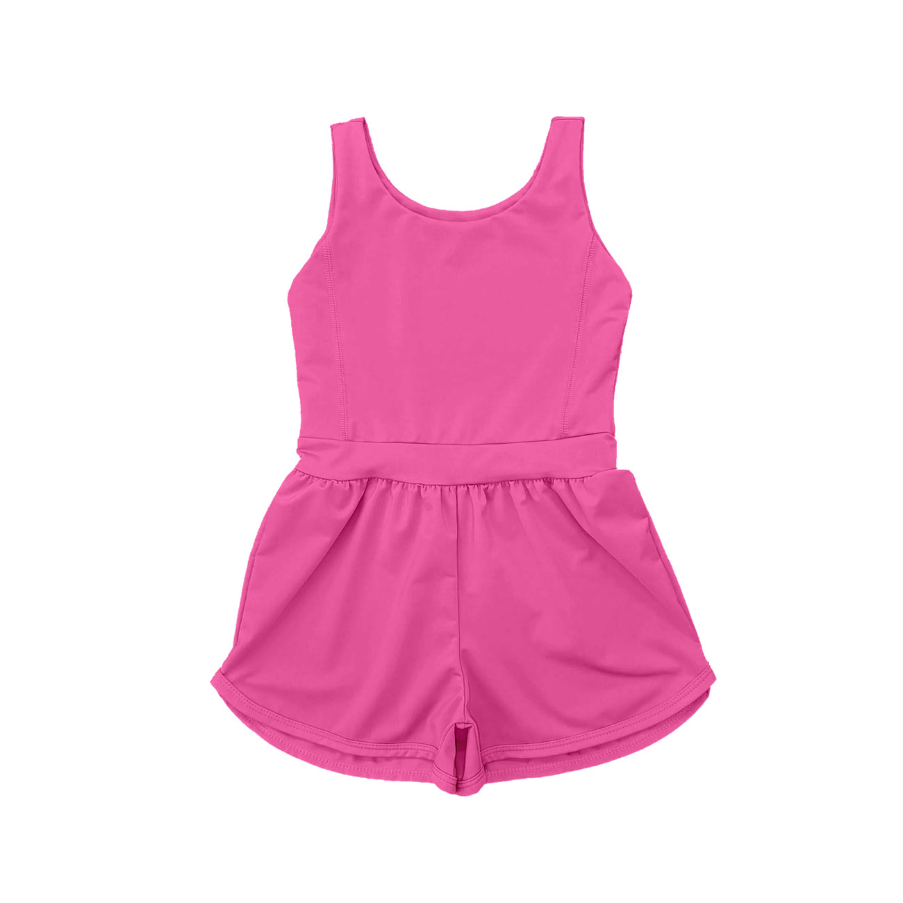 Sleeveless hot pink kids girls active wear jumpsuit