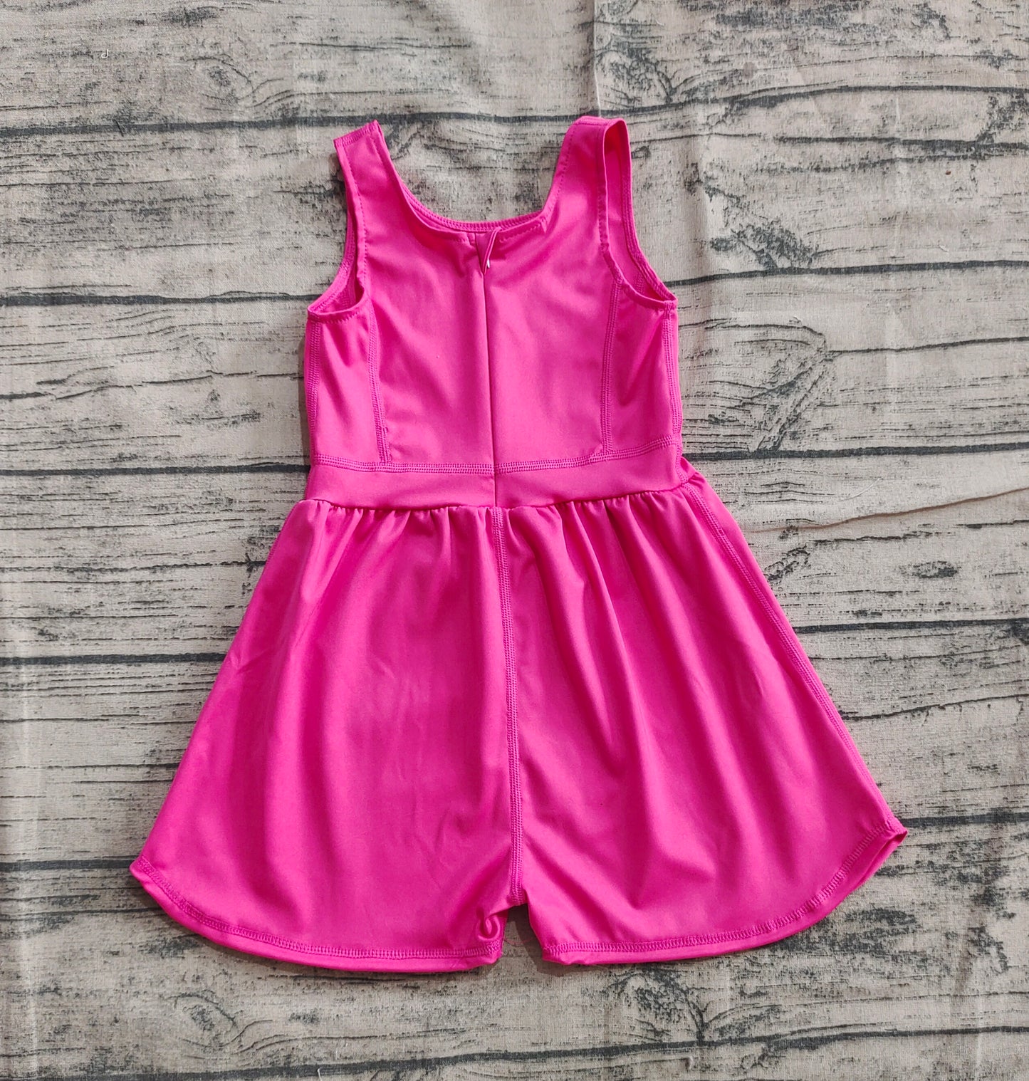 Sleeveless hot pink kids girls active wear jumpsuit