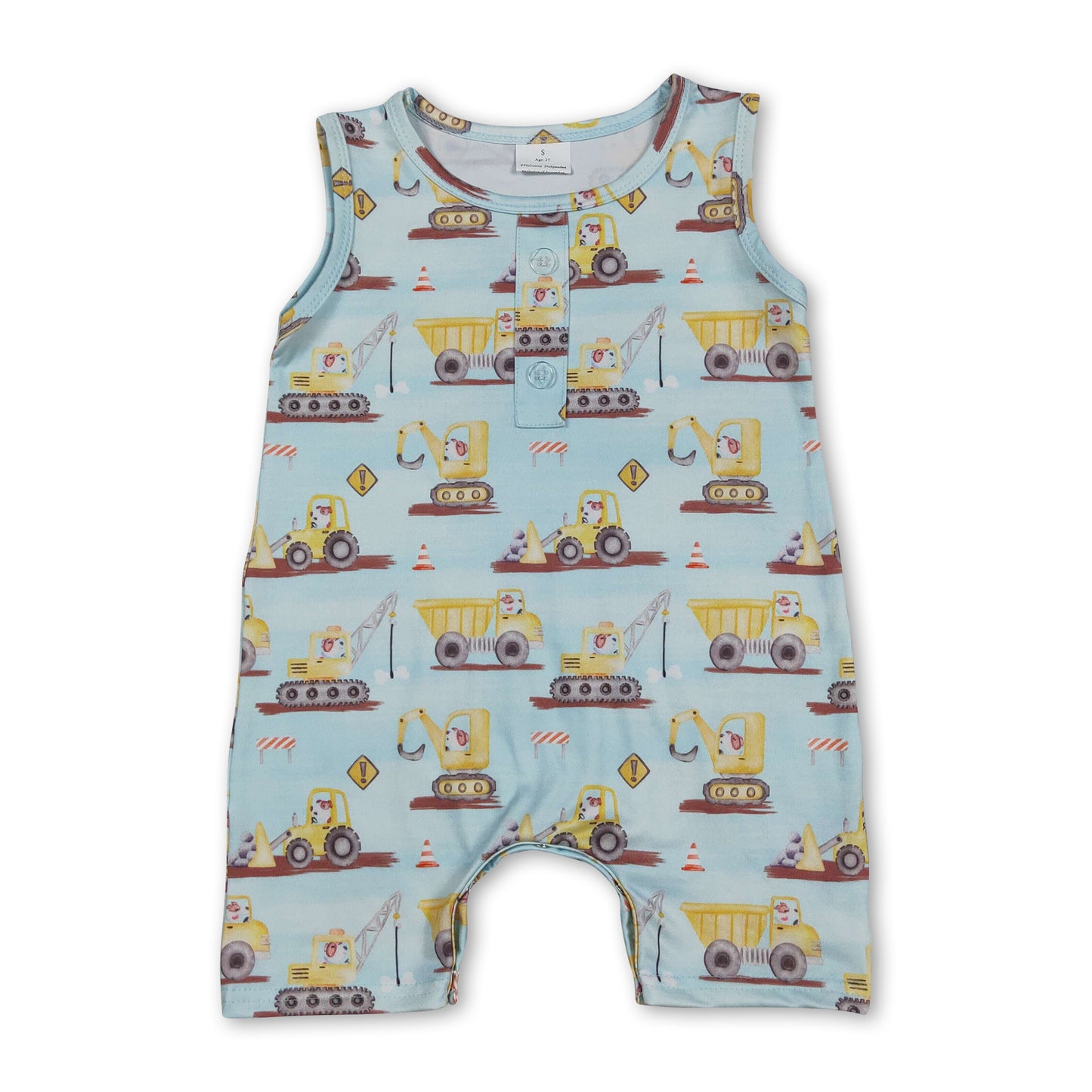 Sleeveless constructions baby boy summer romper