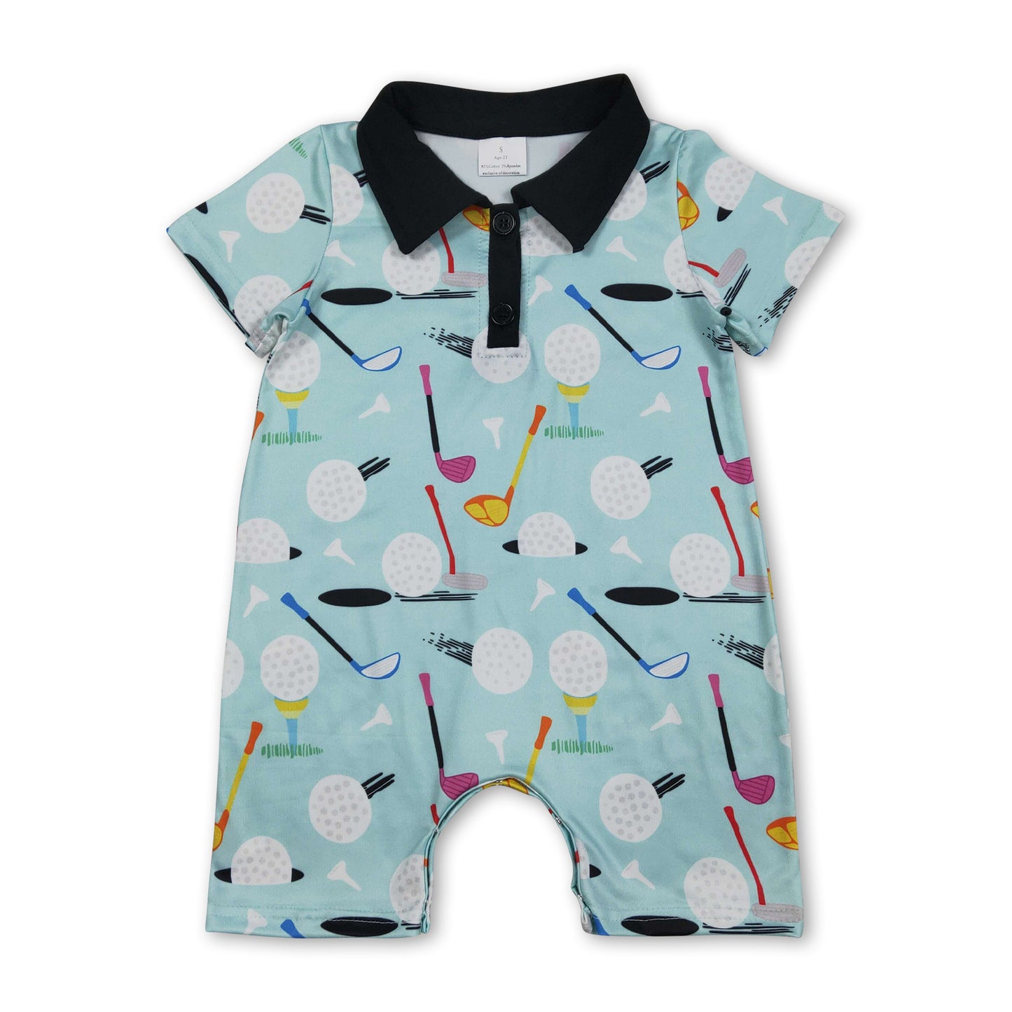 Short sleeves golf baby boy summer polo romper