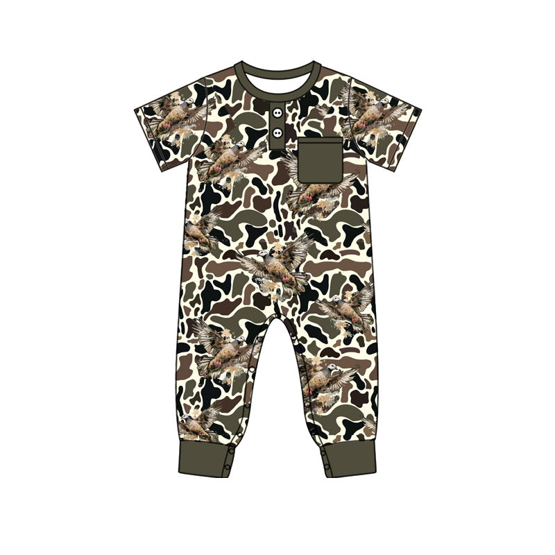 Long sleeves duck hunting girl romper