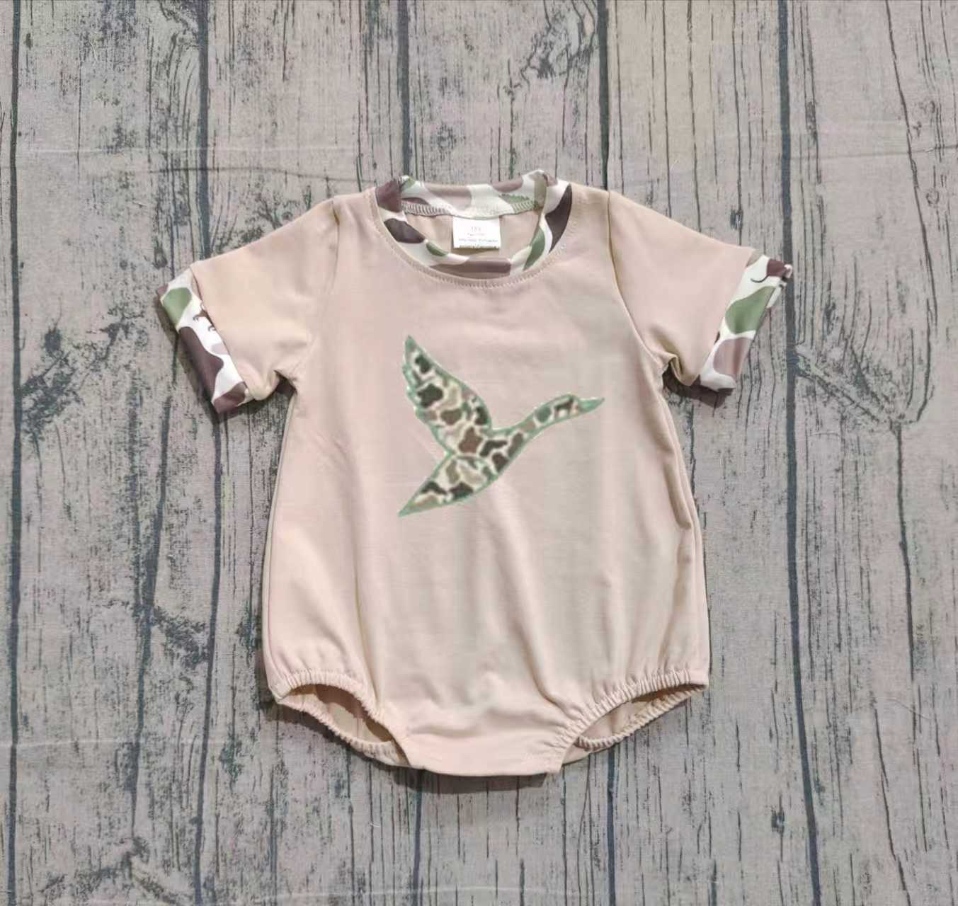 Short sleeves camo duck baby boy summer romper