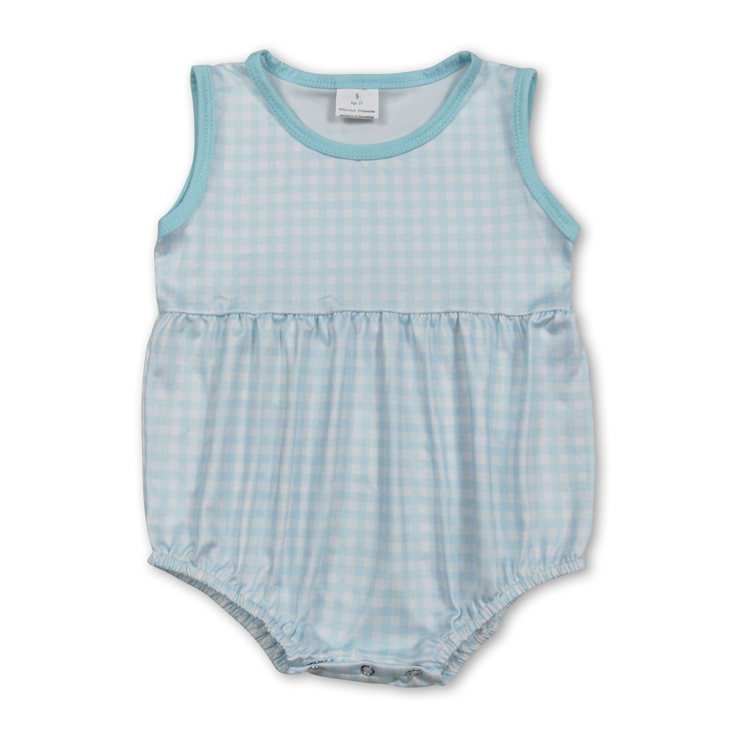 Sleeveless plaid baby kids summer romper