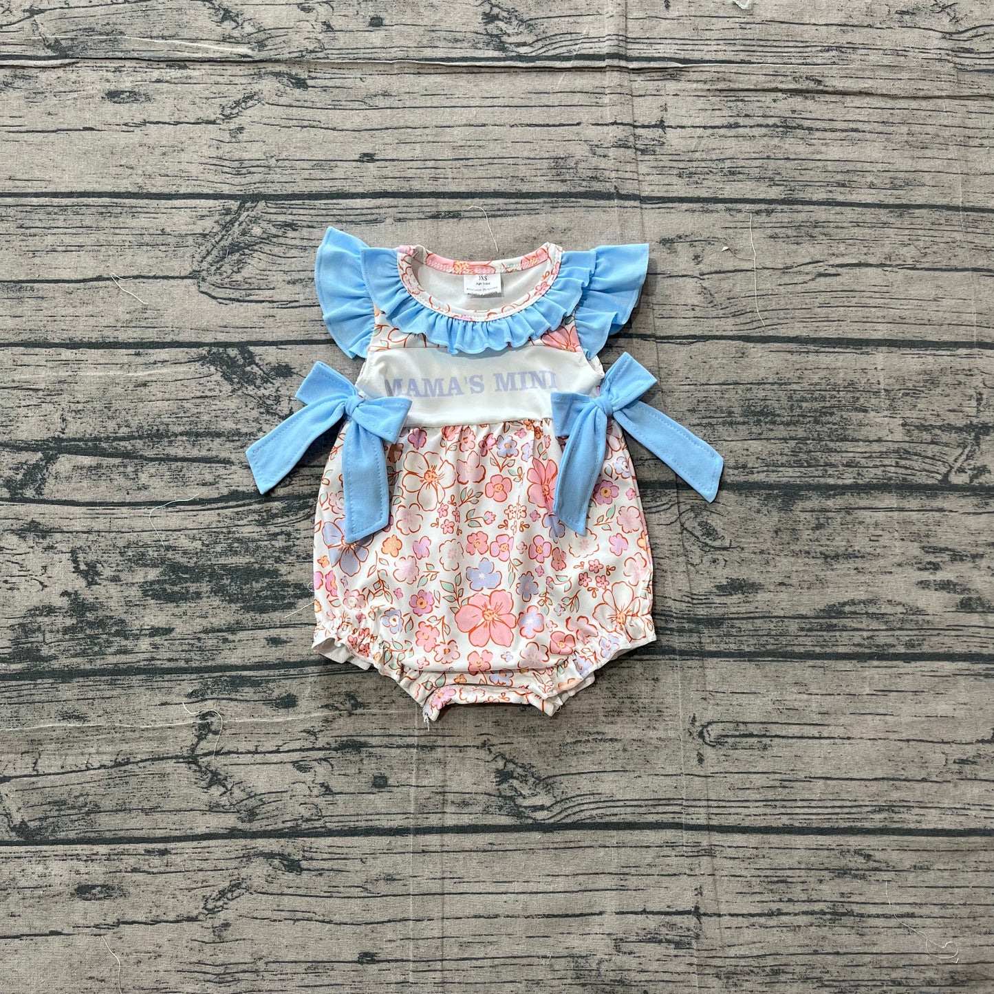 Flutter sleeves mama's mini floral baby girls romper