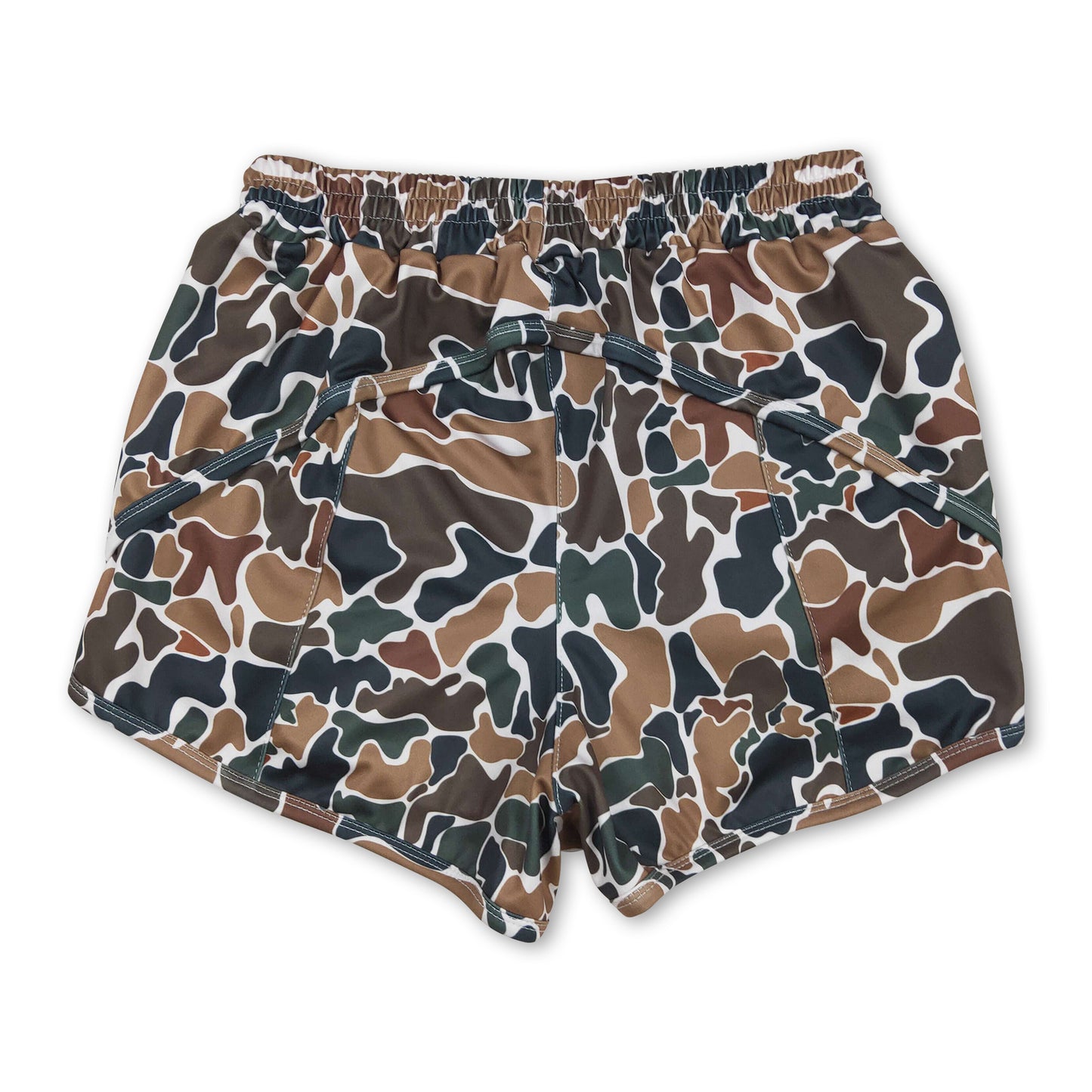 Dark brown camo adult women summer shorts