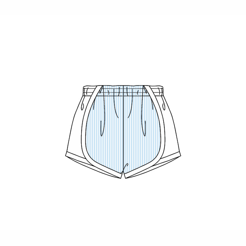 Aqua stripe white kids girls summer shorts