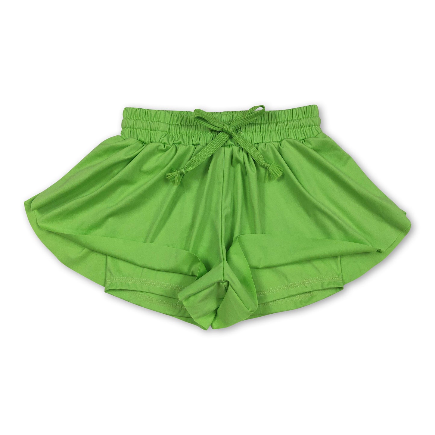 Green kids girls activewear summer yoga shorts