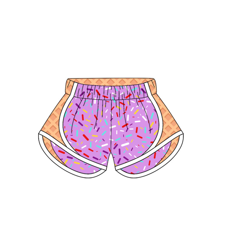 Lavender sprinkle ice cream adult women team shorts