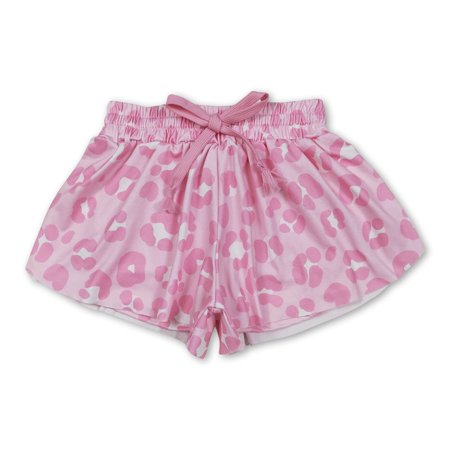 Pink white leopard baby girls summer shorts