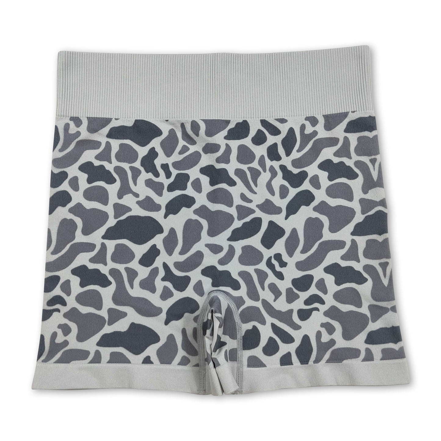 Grey camo adult women activewear shorts