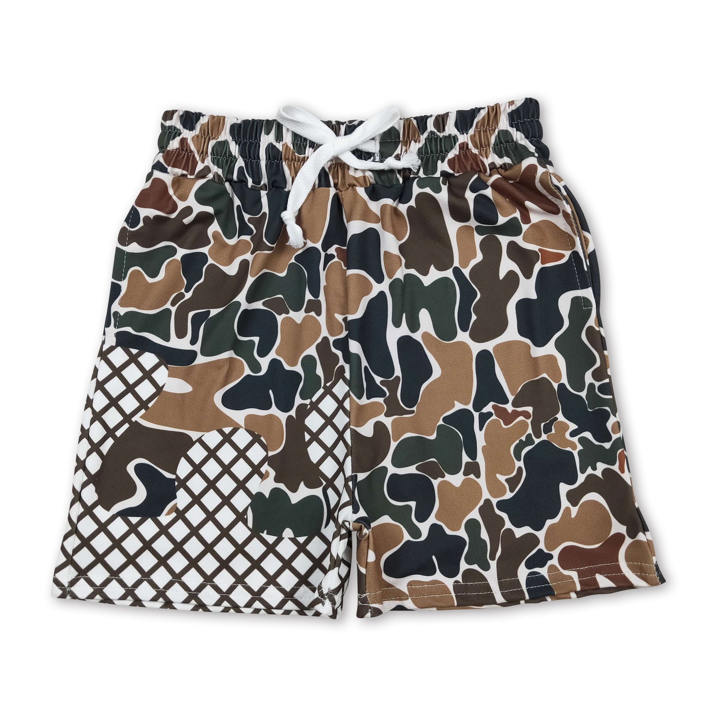 Brown camo ice cream sprinkle baby boy shorts