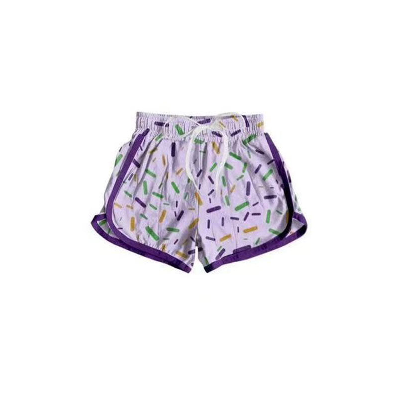 purple ice scream drip baby girls shorts