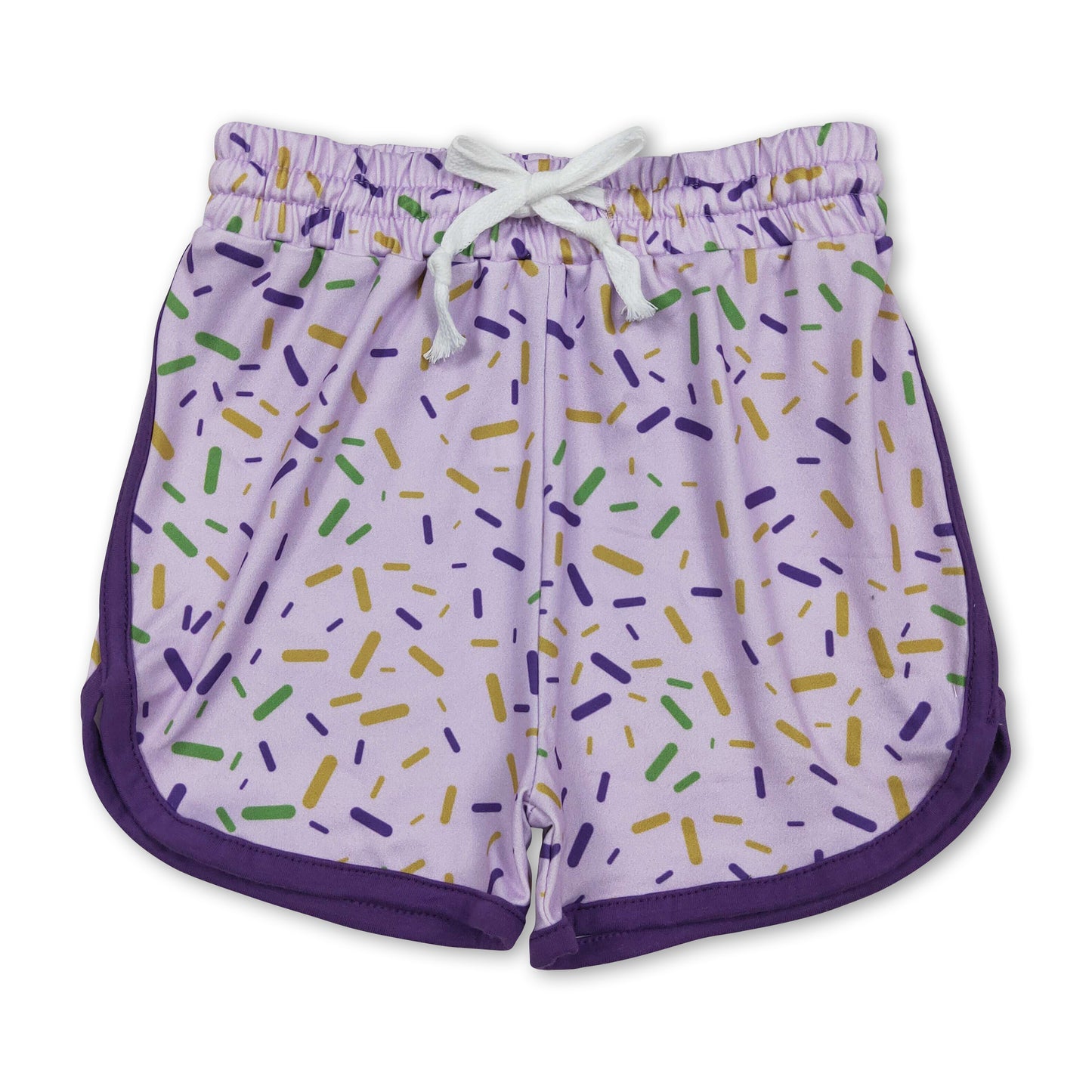 purple ice scream drip baby girls shorts