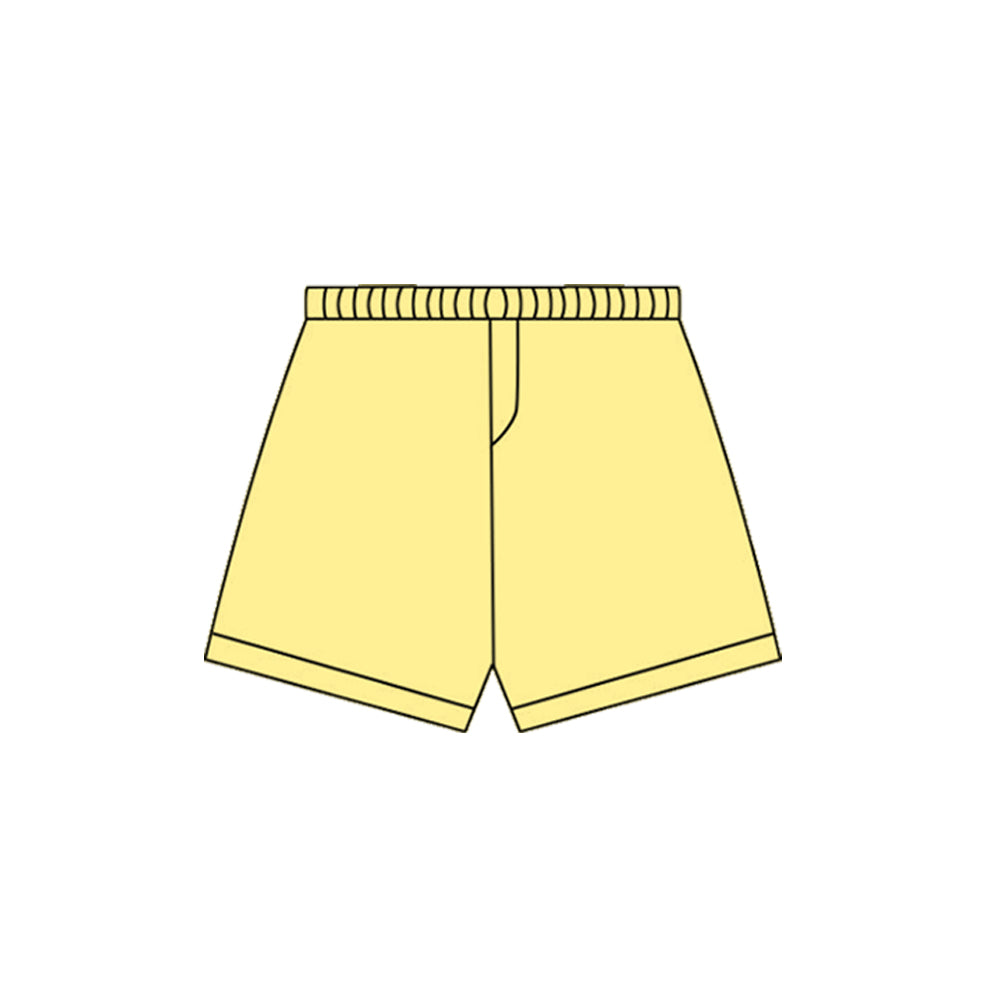 yellow solid baby girls yoga shorts