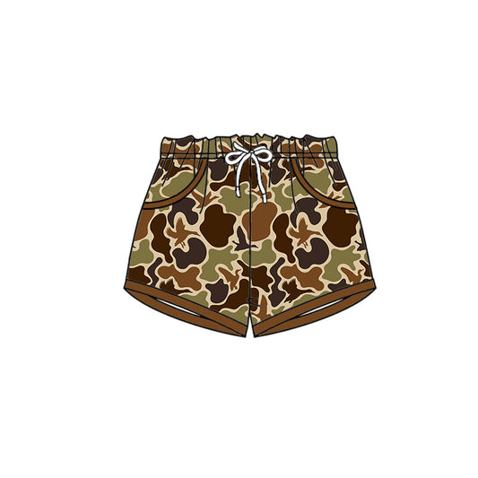 camo hunting solid  baby girls yoga shorts
