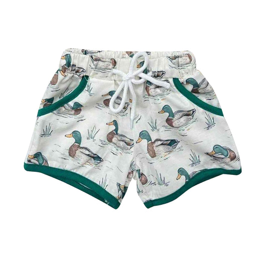 green duck baby boy yoga pocket shorts
