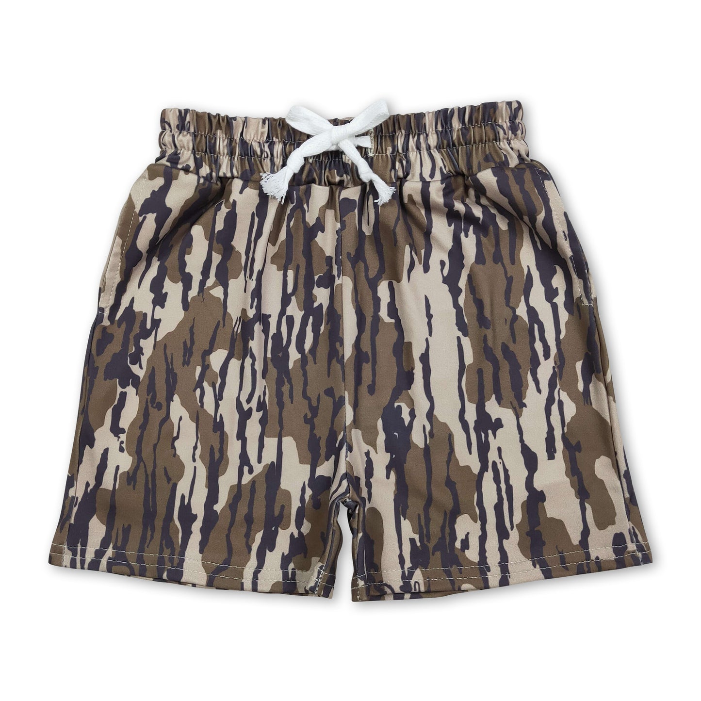 Olive camo kids boys summer shorts