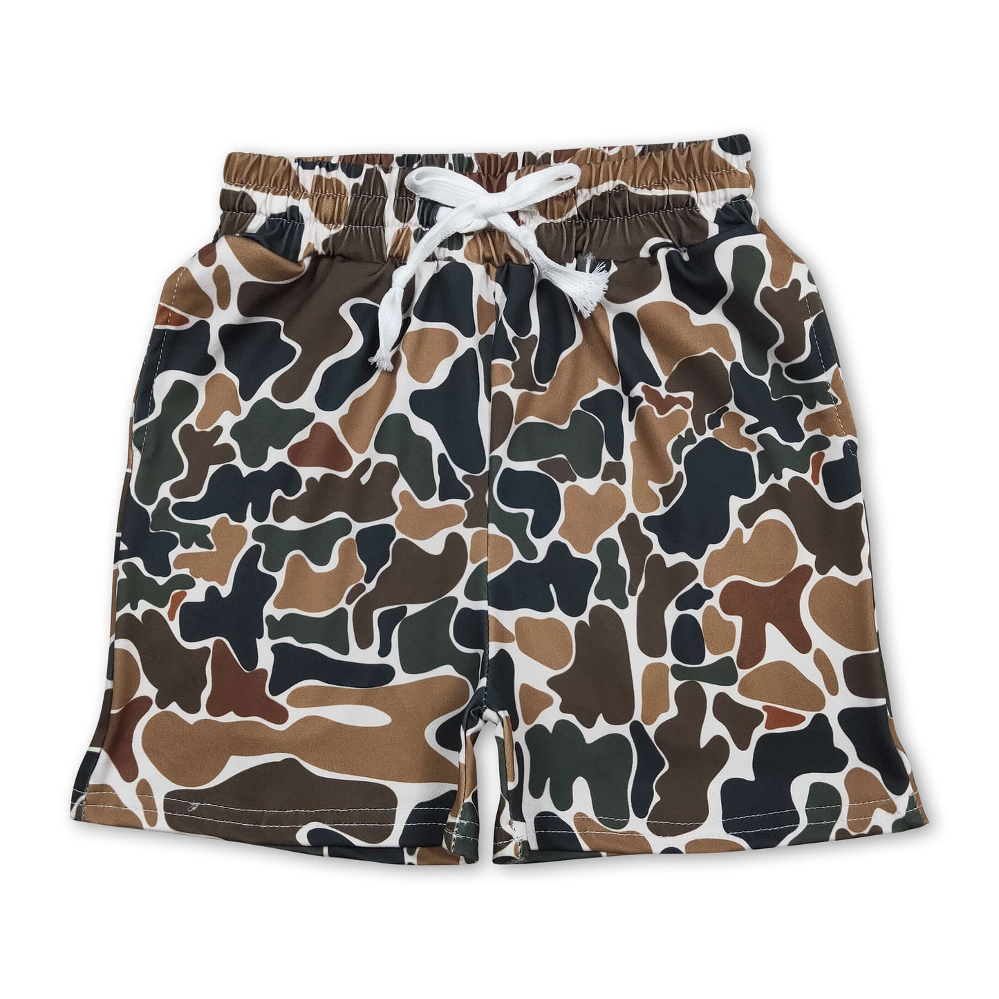 Brown camo kids boys summer shorts