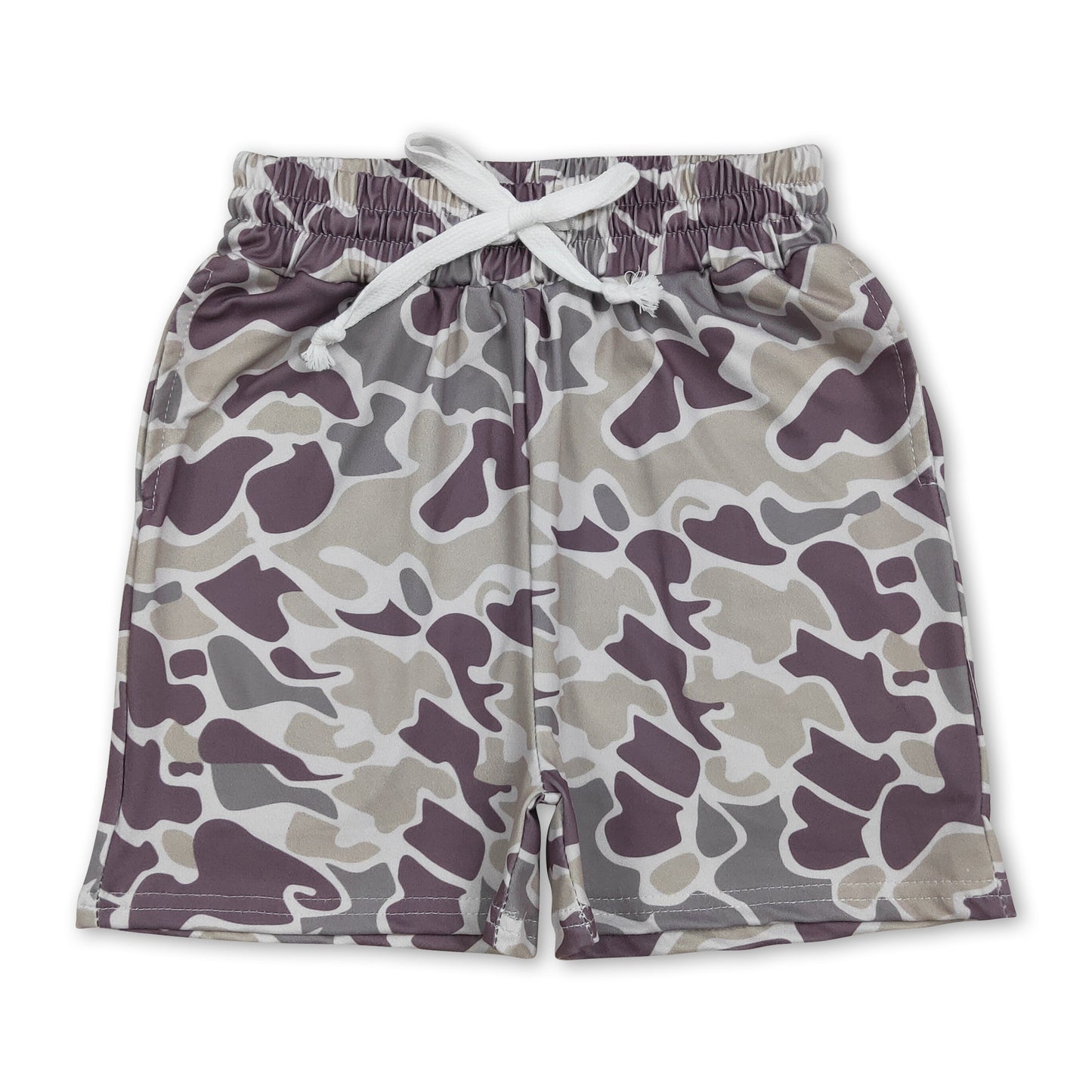 Camo drawstring kids boys summer shorts