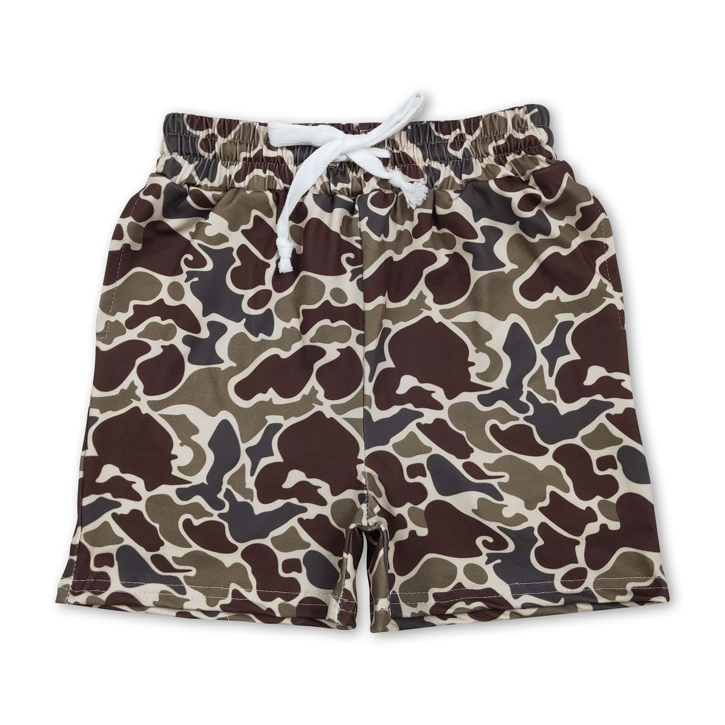 Brown camo kids boys summer shorts