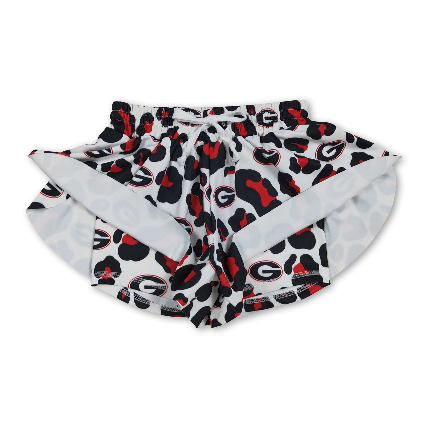Red leopard G kids girls team active summer shorts