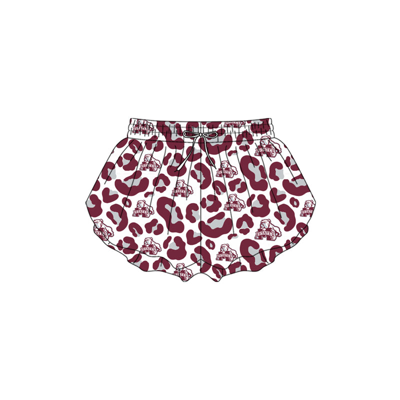 Leopard M dog kids girls team active summer shorts