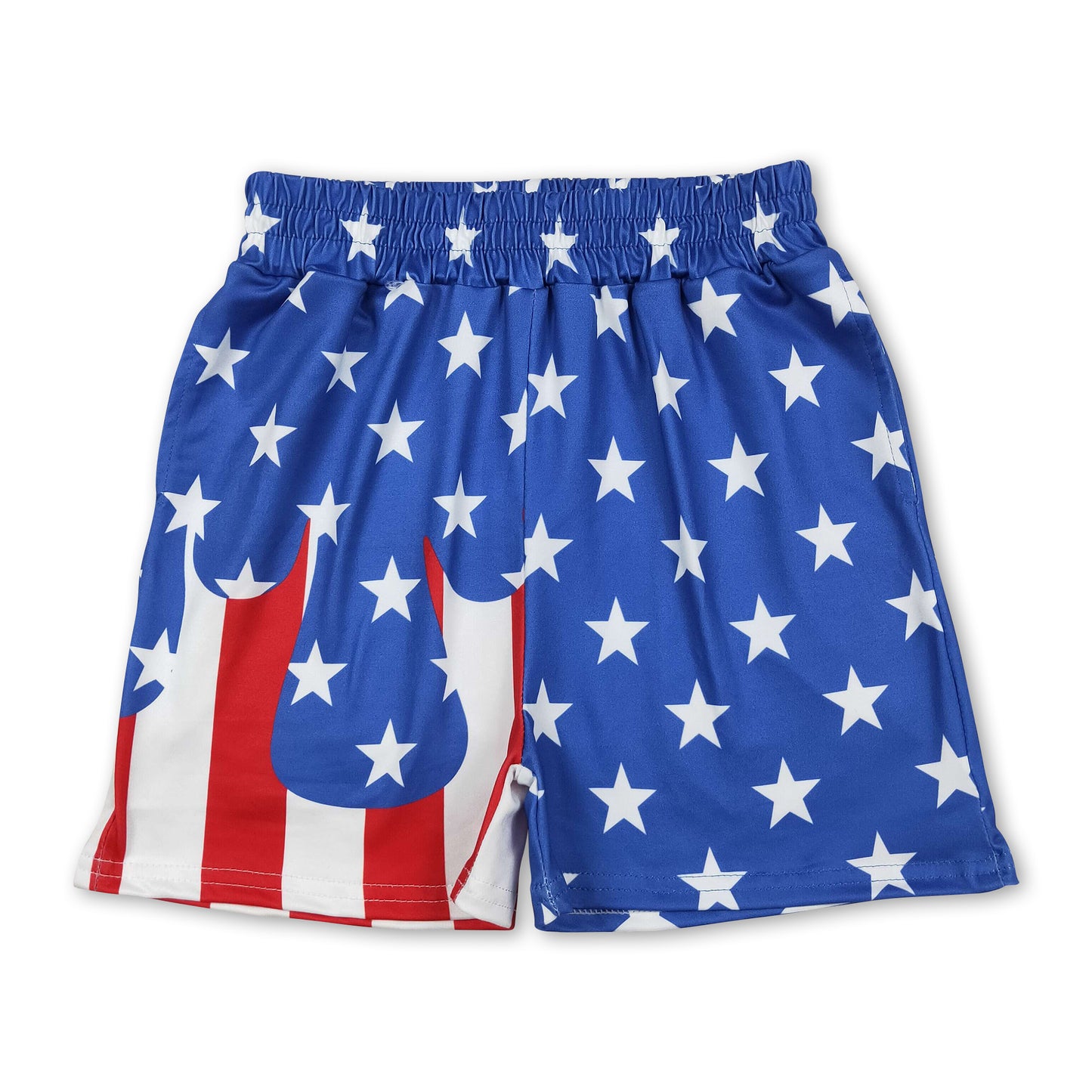 Short sleeves stars stripe kids boys 4th of july shorts