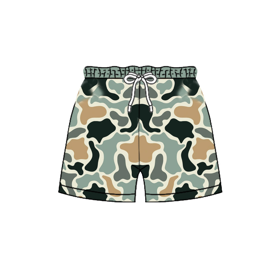 Black camo pockets kids boys summer shorts