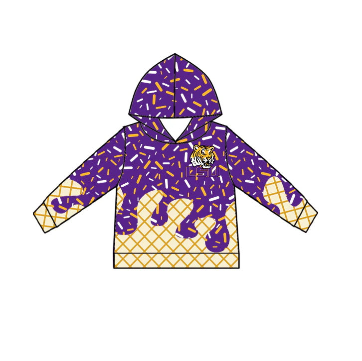 MOQ 3 pcs tiger purple ice cream sprinkle toddler kids team hoodie