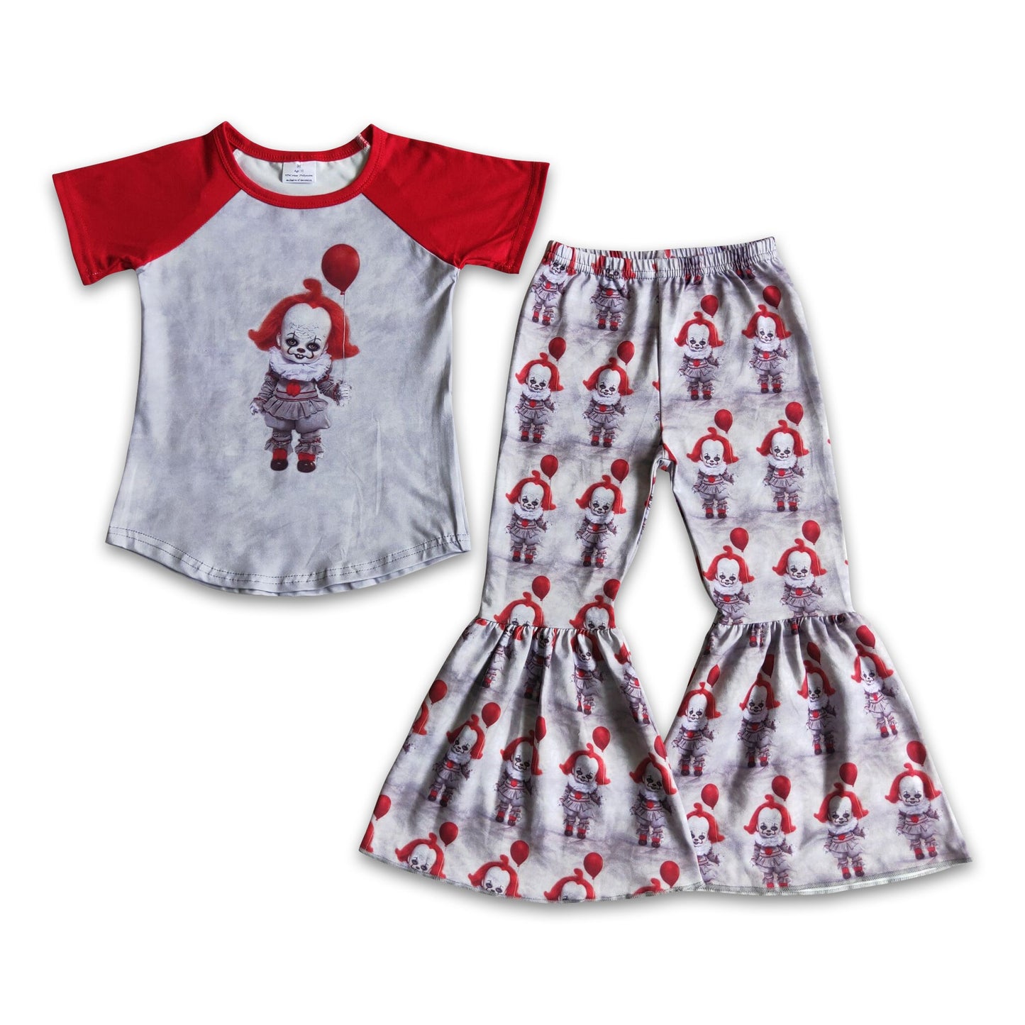 Short sleeve raglan balloon shirt girls Halloween clothing