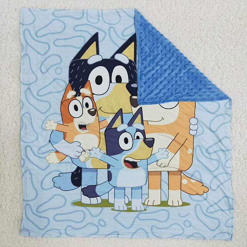 Baby Blue Dog Cartoon Blankets