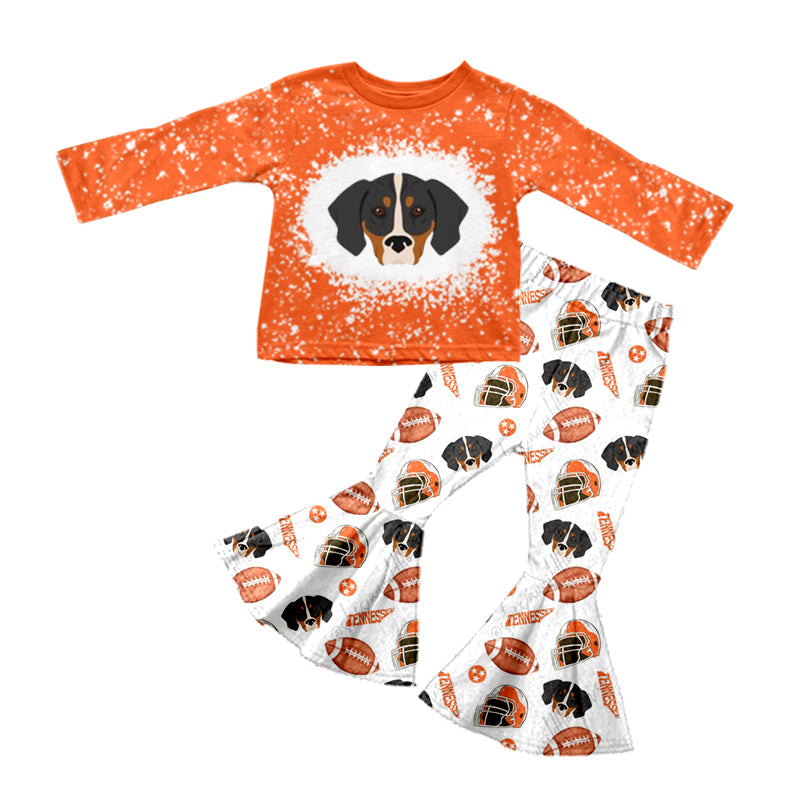 MOQ 5 dog bleached top football pants girls team outfits