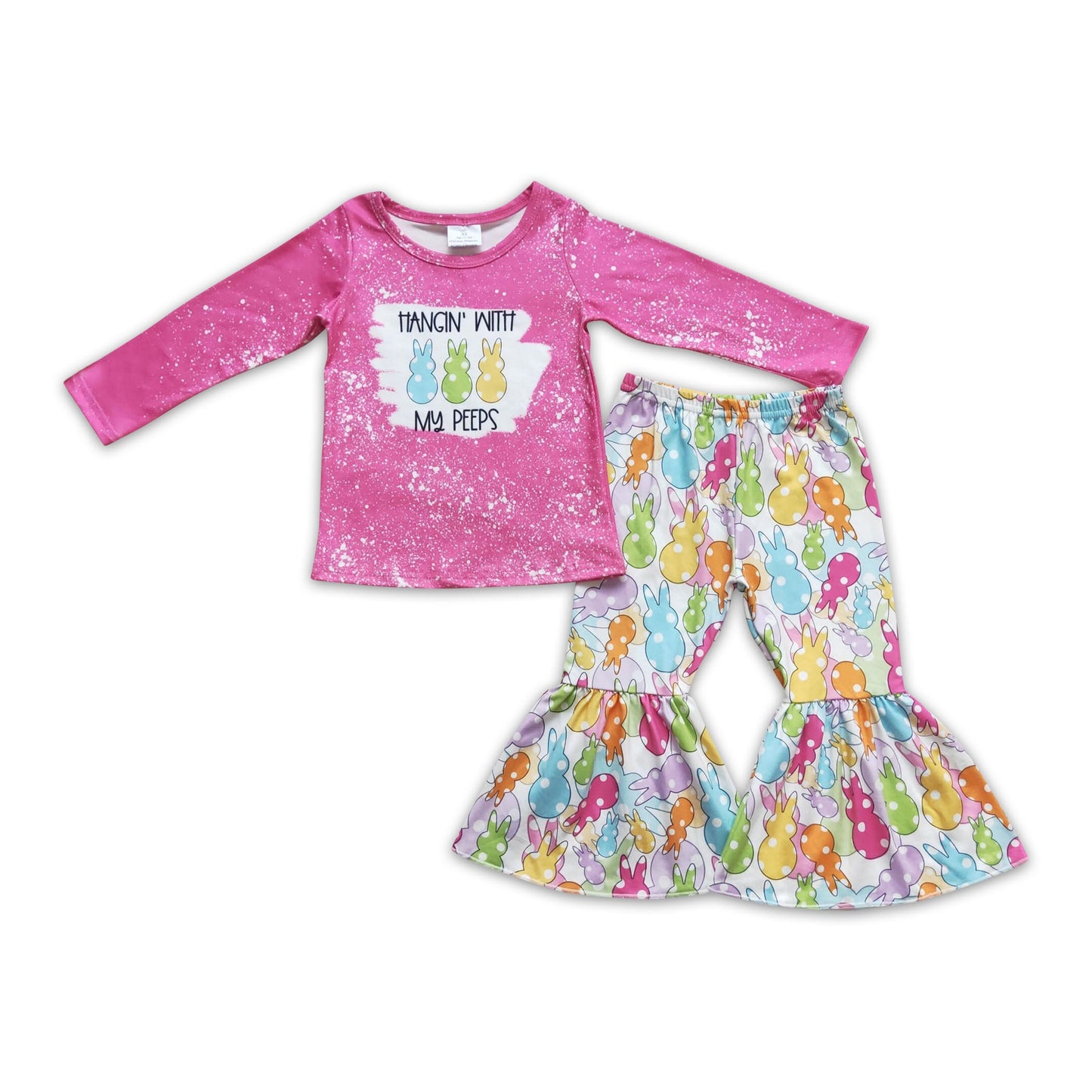 Hangin' with my peeps shirt bunny pants girls easter outfits
