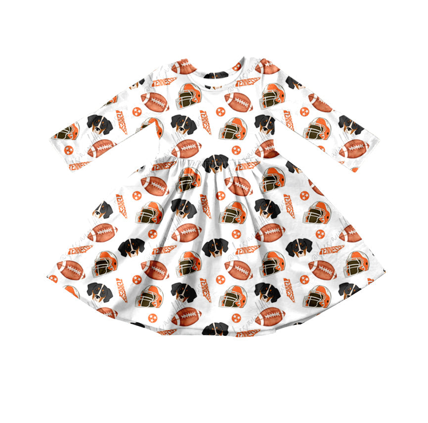 MOQ 5 dog football long sleeves girls team dress