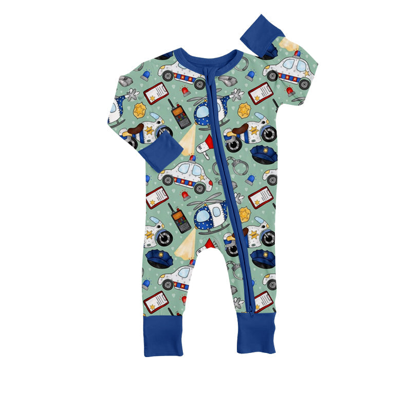 MOQ 5 PCS back the blue baby kids zipper romper