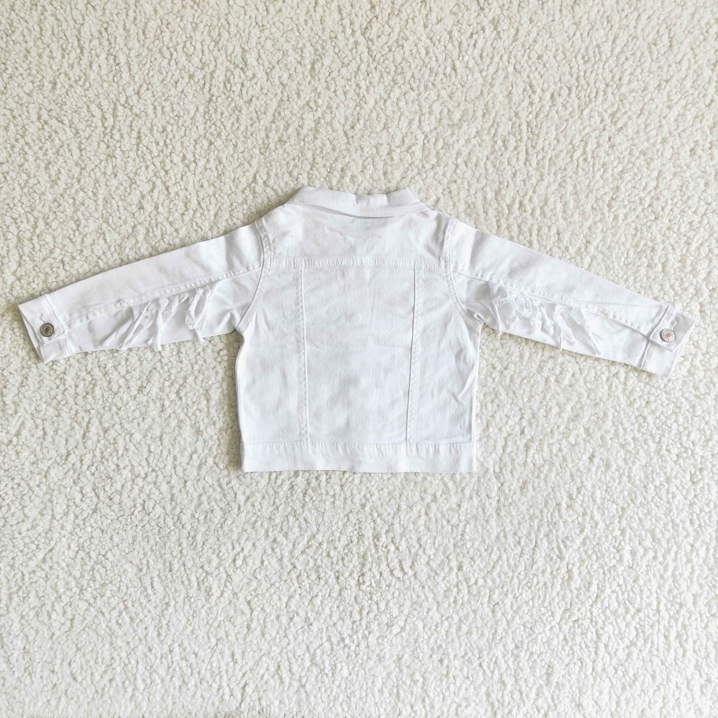 White color tassels girls spring denim jacket