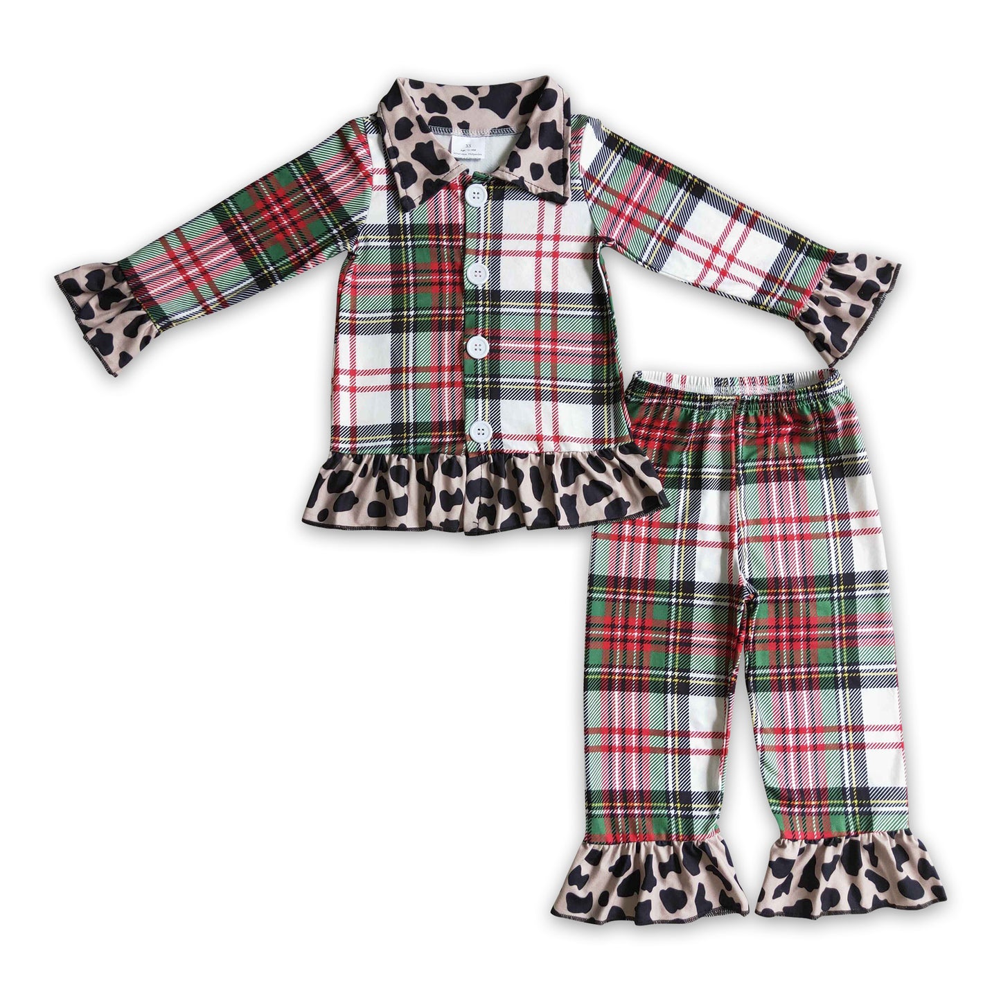 Plaid leopard pajamas Christmas sleepwear
