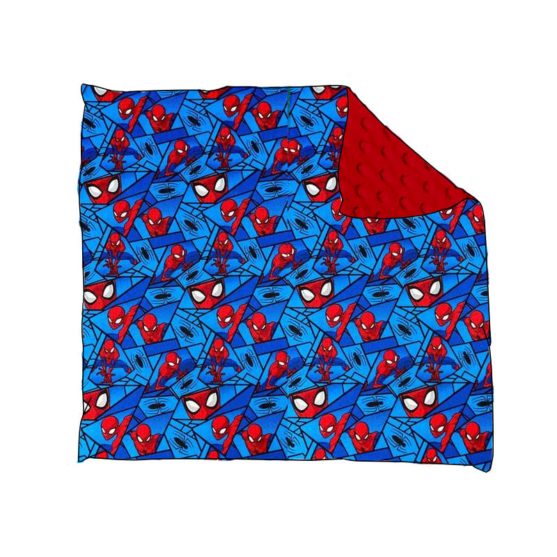 MOQ 5 spider blue kids boy blanket