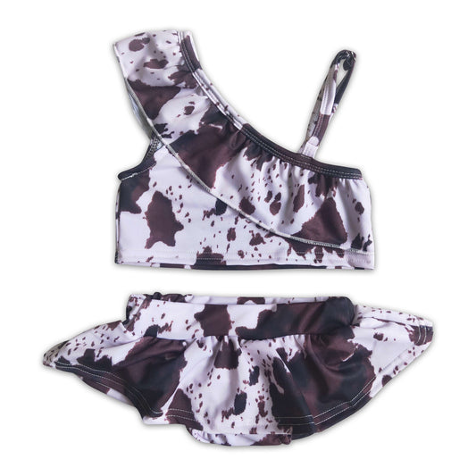 Girl Cow Print Swimsuit
