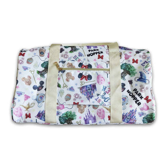 Cute snacks print travel bags