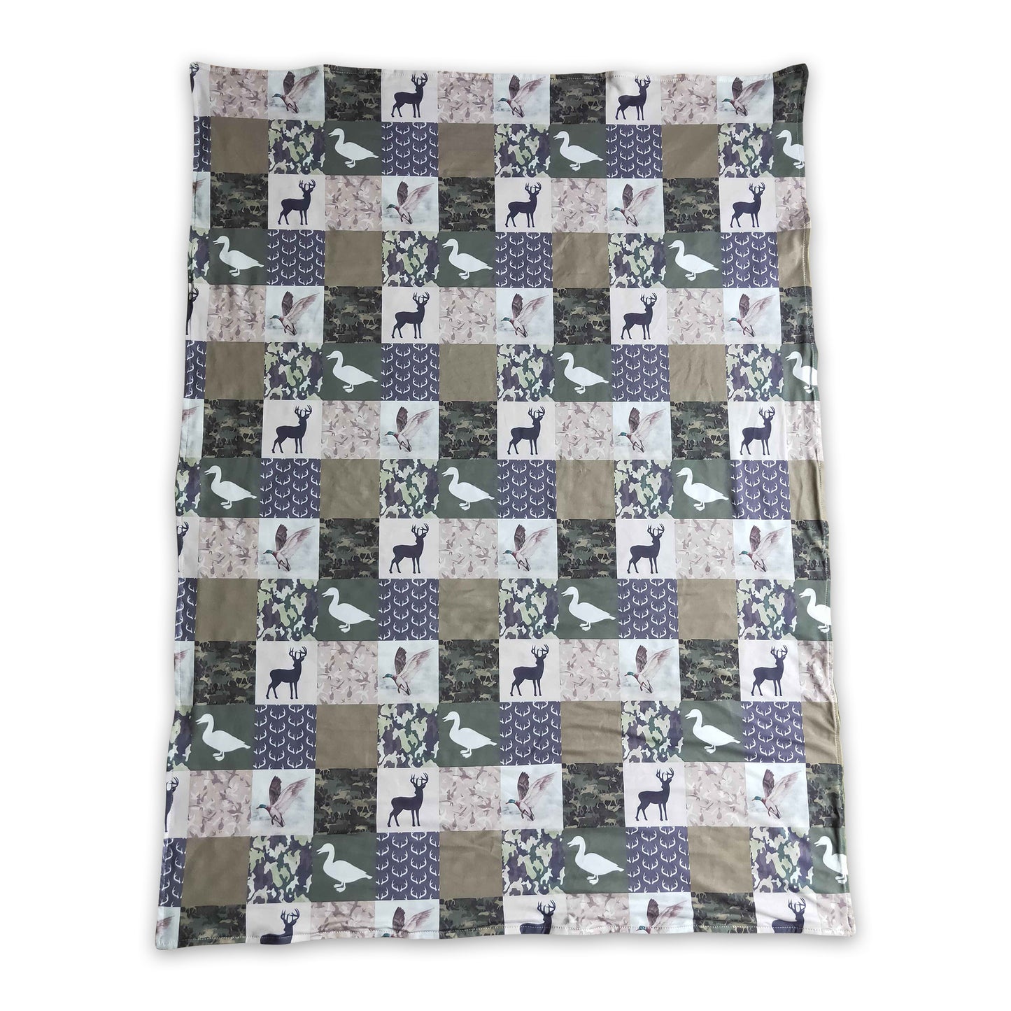 Duck deer camo patchwork baby kids blankets